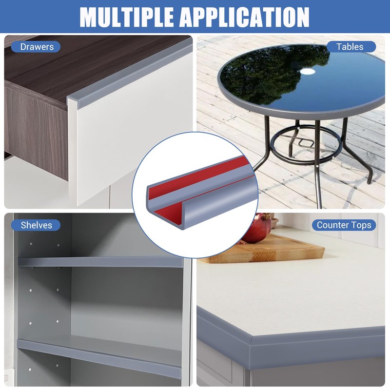 Slimline Cabinet Door Edge Protector, 3/4" Self Adhesive Peel and