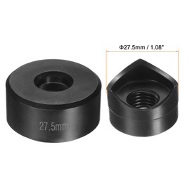 sourcing map Sheet Metal Punch Hole Punch 27.5mm Bearing Steel Precise Cutting Manual Knockout Kit with External Hex Shank for Metal Plate Sink Stainless Steel, Black