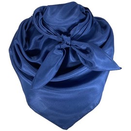 Yellowstone Wild Rag Bandana Scarf 100% Silk Solid Navy Blue