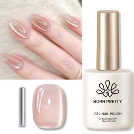 BORN PRETTY Cat Magnetic Eye Gel Nail Polish, Pink Moonlight Cat Magnetic Gel Nail Polish Delight Magnetic Nail Polish for Nail Art Manicure Salon DIY at Home 15ML