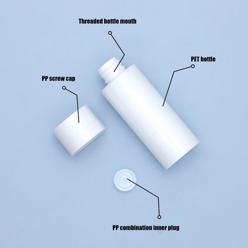 10 PCS 50ml/100ml/150ml Flat Shoulder Plastic Bottles for Toner and