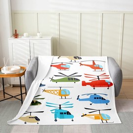 Erosebridal Kids Aircraft Blanket All Season,Child Cartoon Airplane Throw Blanket 40x50,Boys Fighter Flight Helicopter Fleece Blanket Sofa Bed Couch Decor,Teens Army Theme Plush Blanket Lightweight