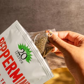 Peppermint Tea - 100% Certified Organic - Herbal Tisane - Caffeine Free Hot Tea - 50 Pyramid Tea Bags Sachets in Resealable Bag