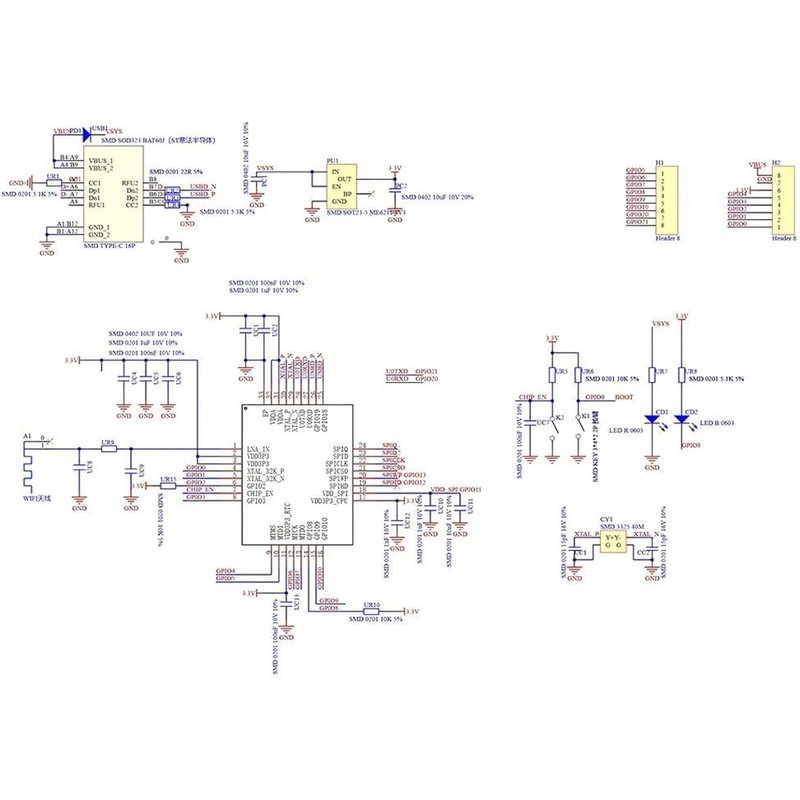 DUBEUYEW ESP32 ESP32-C3 Development Board Mini ESP32 C3 Supports WiFi