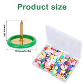 300 Pcs Colorful Thumb Tacks, Plastic Round Head Push Pins Assorted Colors Decorative Thumb Tacks for Office Bulletin Board Cork Board Photo Wall Map(10 Colors)