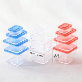 XRI XURUOYI Cute Mini Storage Containers (4 Pack), Realistic Miniature Boxes with Lids for Dollhouse Décor, Crafting, and Miniatures (Transparent)