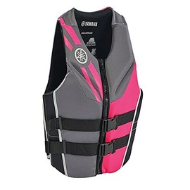 Yamaha Women's Neoprene Two-Buckle PFD Life Jacket Vest (Black/Gray/Pink, Large)