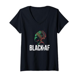 Womens Knowledge of Self – Kemetic Symbol Black AF V-Neck T-Shirt