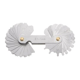 sourcing map R1-7 Radius Gauge Alloy Steel Radius Fillet Gauge Portable Concave Convex Measuring Tool for Tool and Die Makers Check