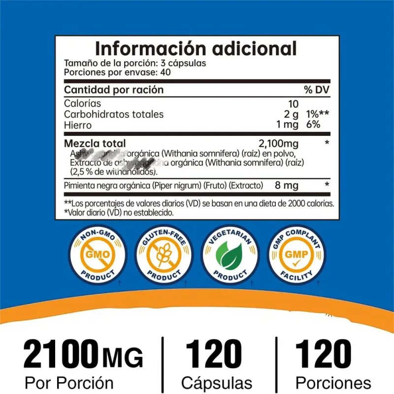 Km-66 Root Extract 2100mg Máxima Absorción 120 Cápsula Sin Sabor