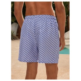 BEAUDRM Men's Graphic Swim Trunks Drawstring Waist Boho Short Quick Dry Swimming Board Shorts Blue Small