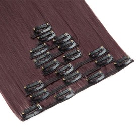 Clip-in hair extensions, 8 wefts like real hair, straight