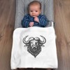 'African Buffalo Head' Cotton Baby Blanket/Shawl (BY00039293)