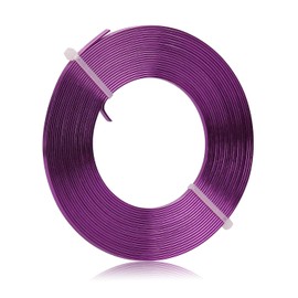 Flat Aluminum Wire - 3 x 1mm - 16.4 Feet Wide Flat Jewelry Craft Wire for Bezel, Sculpting, Armature, Jewelry Making - Dark Purple