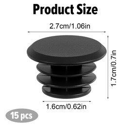 Teaaha 15 Pcs Plastic Handlebar Bar End Plugs Plugs Bicycle Bar End Caps for Road, Mountain Bikes, Universal Fit for Most Bicycle Handlebars