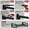 Microwave Shelf Wall Mount,Microwave Wall Shelf with 5 Hooks and