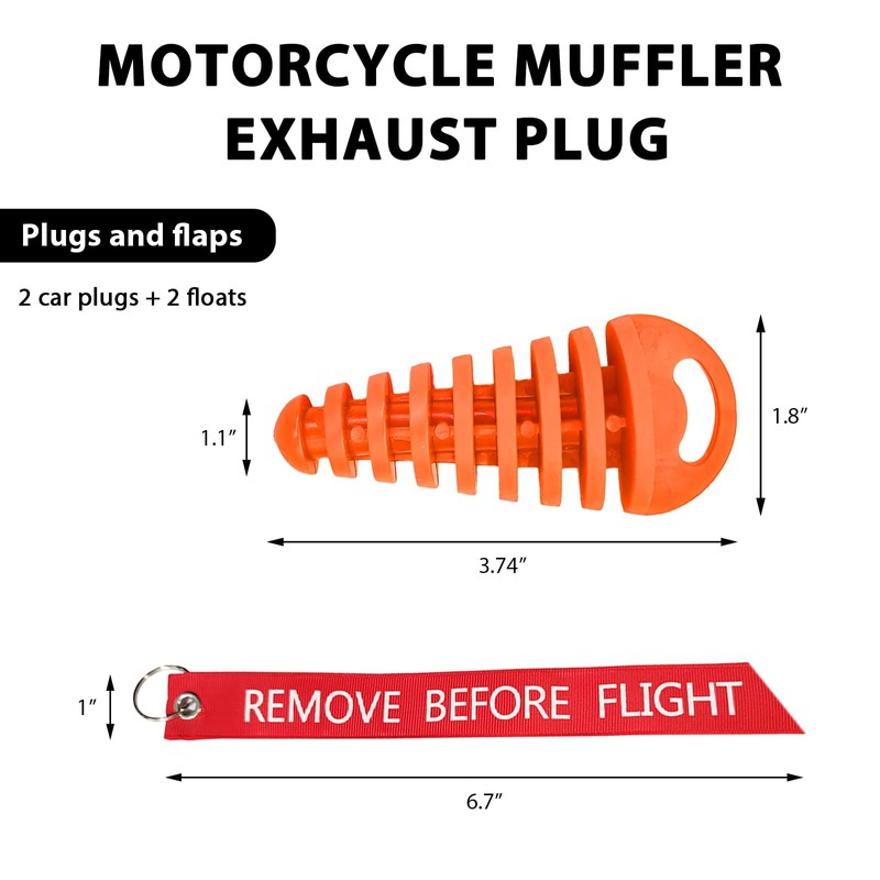 BWBWND 2 PCS Muffler Exhaust Wash Plug, 0.6"-1.5" Rubber Exhaust