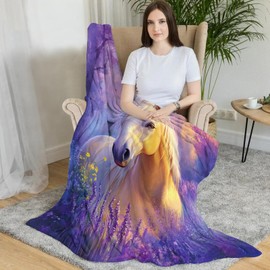 Kanuyee Horse Throw Blanket, Cute Blanket Gift for Horse Lover, Decorative Blankets for Sofa Couch Bed, Horse-01 50×60 inches Horse-01