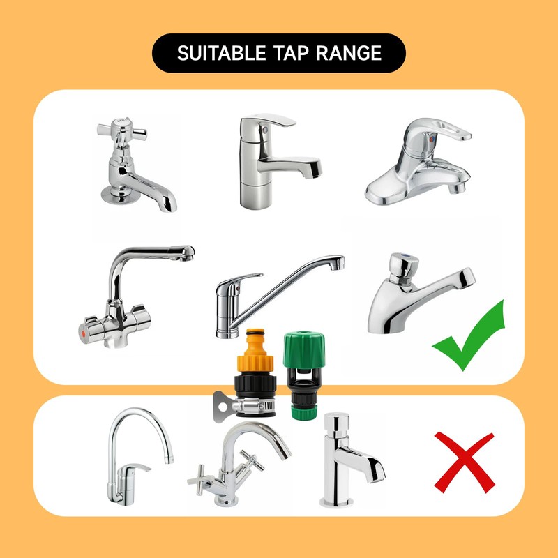2 Pack Hose Tap Connector, 12-16mm Universal Tap Hose Connector