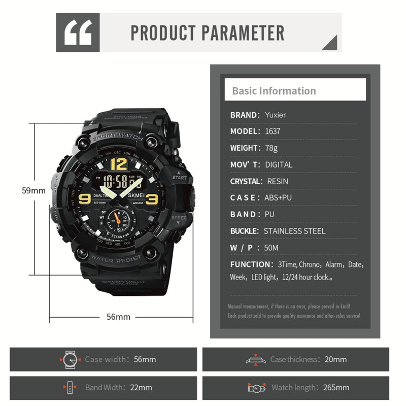 Yuxier Men's Military Watch Camouflage Sport Outdoor Waterproof Watch Date