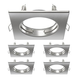 ledscom.de RIR Ceiling Mounting Frame, Square, Matt Stainless Steel, Pack of 5
