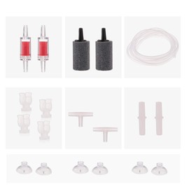 xinyee Aquarium Air Pump Accessories Set with Airline Tubing Air Stones Check Valves Suction Cups Connectors