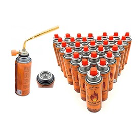 SMHLINE® Gasbrenner inkl. 20x Gaskartuschen 227g Lötlampe Allzweckbrenner Bunsenbrenner 1371°C Lötbrenner 1760W Flambiergerät Unkraut Abflamgerät Schweißbrenner (Brenner mit 20x gas)