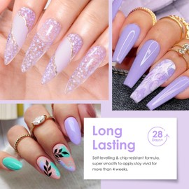 MTSSII 12PCS Gel Nail Polish Set, Glitter Gel Polish Set 9 Colors Pink Blue Yellow Gel Kit for All Seasons Soak Off Gel Nail Manicure Gifts Set for Women