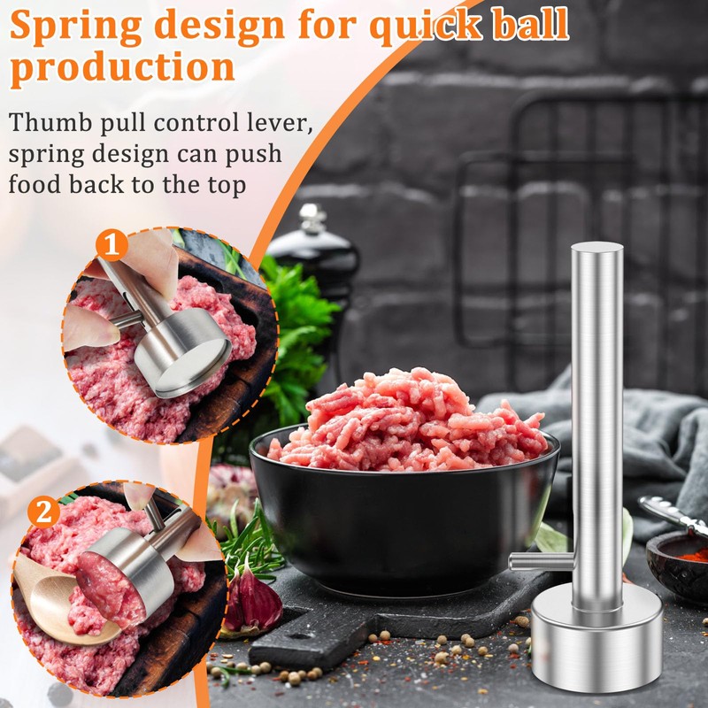 ZLHETWT Falafel Maker, Stainless Steel, Silver, 1 Count