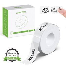 Nelko Genuine P21 Label Maker Tape, Adapted Label Print Paper, 14x40mm (0.55"x1.57"), Standard Laminated Office Labeling Tape Replacement, Multipurpose of Home, Office, 180 Labels/Roll, Transparent