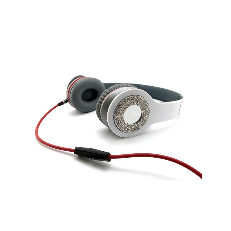 Rhinestone Bling Over The Ear Headphone Accessory, Silver-Tone