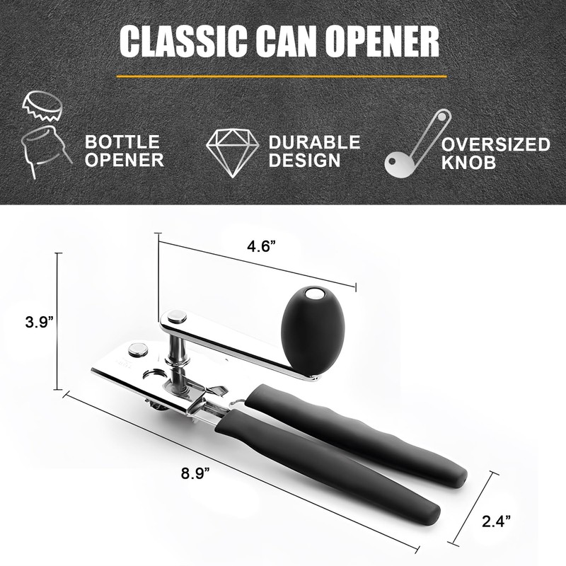 SHIKORI Commercial Can Opener,Hand Crank Can Opener Manual Heavy Duty
