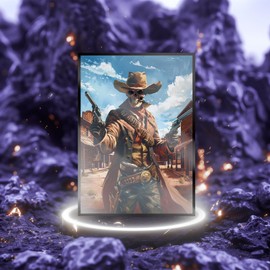 MTG Card Sleeves 100CT (Skull Outlaw), Matte Art Card Sleeves, Matte Back & Gloss Front, 66x92mm