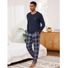 Jahetuul Men's Pyjamas Sets Cotton Long Sleeve Pjs for Men
