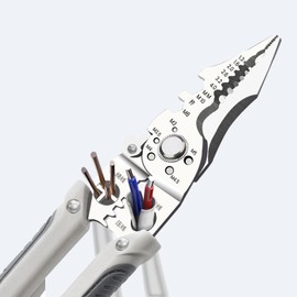 Multifunctional Wire Stripper - Professional Stainless Steel Cable Stripper Crimper Cutter Pliers, Electrical Cable Wire Stripper Tool, Multipurpose Wire Stripper Anti-Slip Hand Wiring Tool