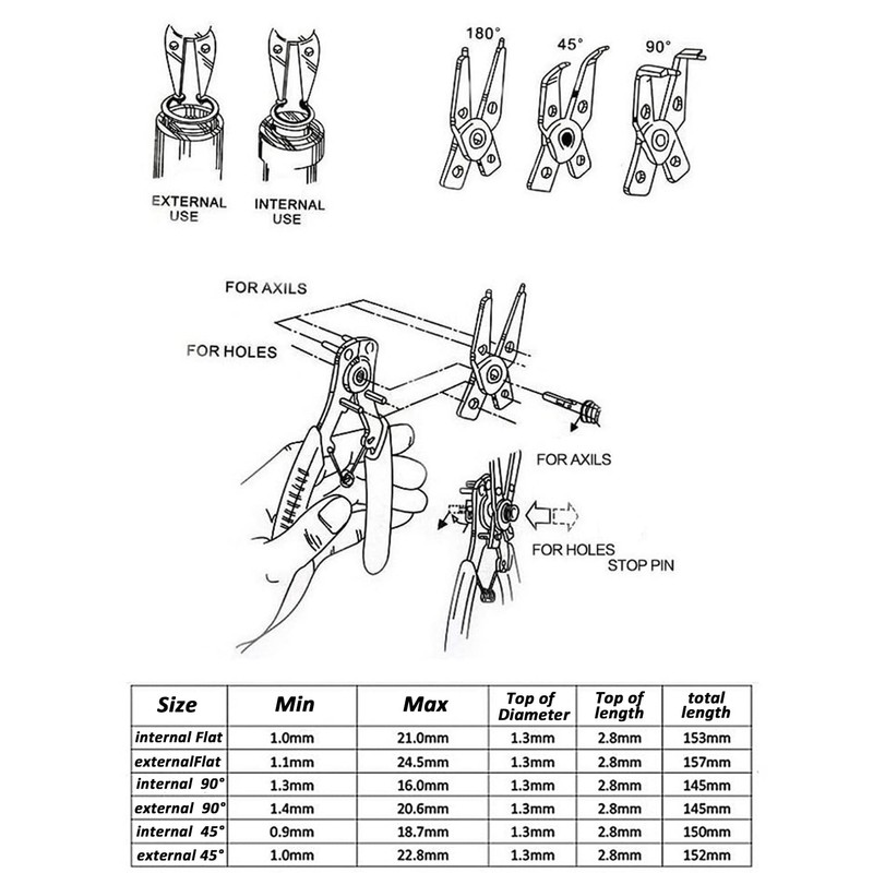 Snap Ring Pliers, Hosrnovo 4 In 1 C Clips Removal