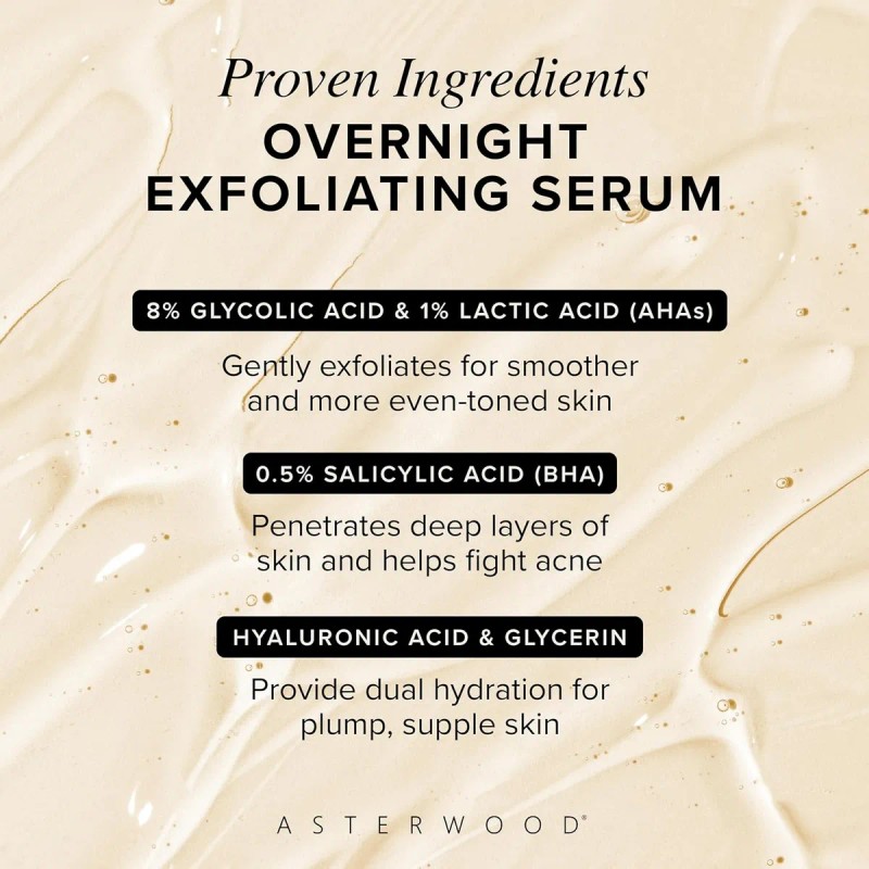 Suero Exfoliante Nocturno Asterwood - Aha (ácido Láctico Y G