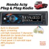 EPD 12V Honda Acty Plug & Play Fm Radio Stereo