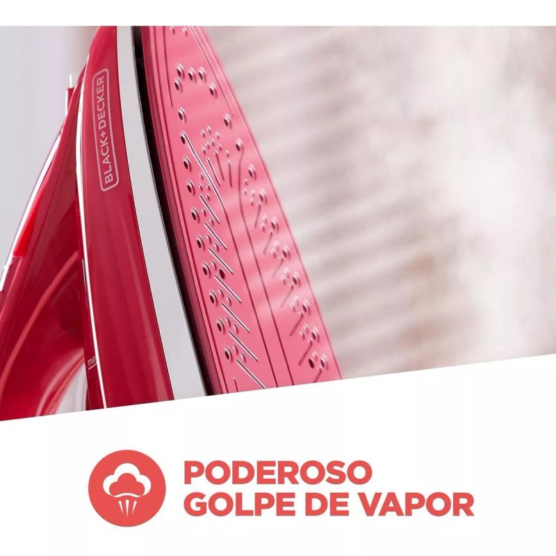 Black+Decker Plancha Vapor Black And Decker Irbd302 Antiadherente Color Rojo