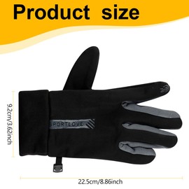 Lotsdonxia Winter warm touch screen gloves Anti-cold padded sports cycling gloves Suitable for outdoor, skiing, cycling, and other sports（Black）