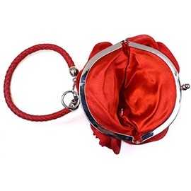 Fioeyr Women's Satin Flowers Evening Clutch Elegant Party Prom Wedding Evening Handbag Purse Chain Crossbody Shoulder Bag