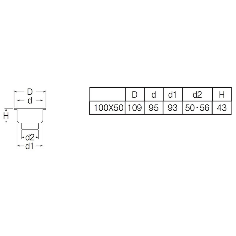  SAN-EI Faucet H500-100X50 Stainless Steel Bell Trap for SU/ VU