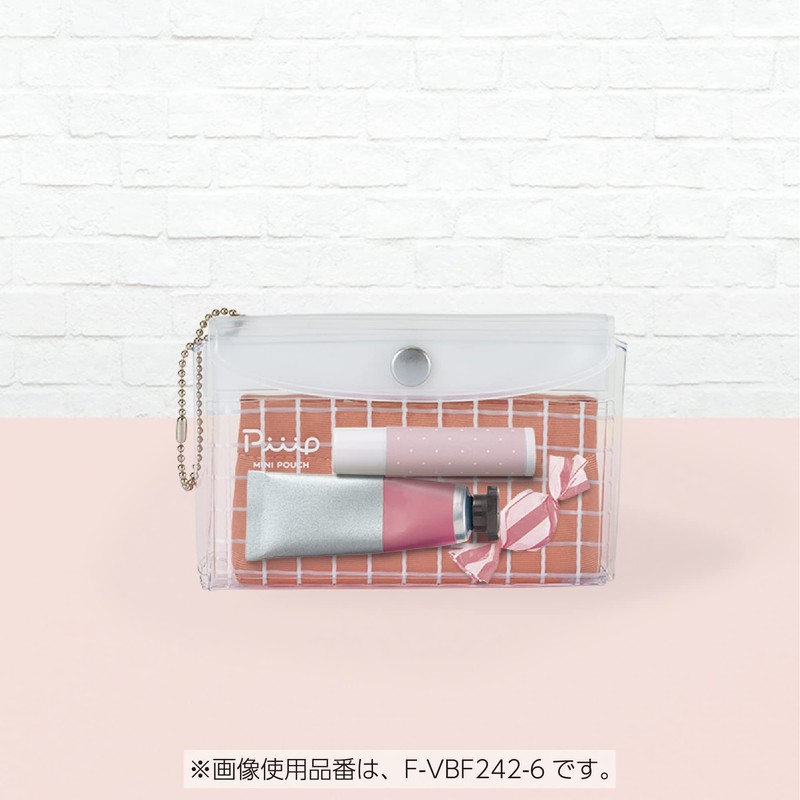Kokuyo Piiip F-VBF242-1 Pouch, Mini Pouch, Small, Transparent, with Inner