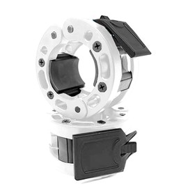 Clout Fitness Olympic Barbell Clamps Collars Quick Release Pair Weight Clips for 2 inch Barbell (White/Black)