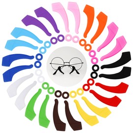 LORACOXS 24 Pairs Eye Glasses Ear Grippers, Silicone Anti-slip Glasses Grip, Multicolored Ear Hooks, Eyeglasses Holder Eyewear Retainer