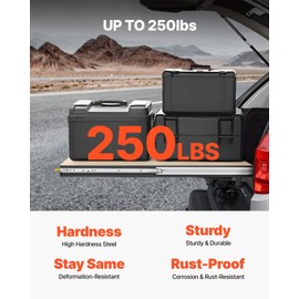 VEVOR Heavy Duty Drawer Slides 36inch, 1 Pair Locking Drawer Slides 250lbs Load Capacity, Side Mount Ball Bearing, 3-Fold Full Extension