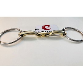 UKSALES25 LOOSE RING SNAFFLE BIT TURTLE CURVED TONGUE SAVER (Horse Bit) (4.5")