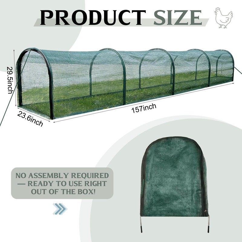 Foldable Chicken Tunnel – Instant Setup, No Assembly Required, 157