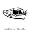 Small 100mm 'Covered Boat' Clear Static Window Cling Sticker/Decal (Black)