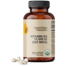 Futurebiotics Vitamin D3 10,000 IU (250 MCG) Supports a Healthy Immune Response, Helps Maintain Strong Bones and Muscles, 360 Organic Tablets